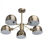 Suspension laiton loft 5 ampoules 40 cm