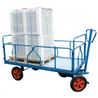 Chariot avant train pivotant habillage tube, roues PN, 1000 kg - dimension aux choix