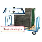 Chariot industriel pour charges longues 1600 x 800 mm roues losange 1200 kg - 800007215