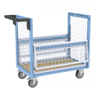 Chariot conteneur grillagé 250 kg - Avec ou sans toit et dimensions au choix