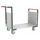 Chariot modulaire FLAT-PACK™ PP alvéolaire 2 dossiers, plateau bois 850 x 500 mm 250 kg - 806724172