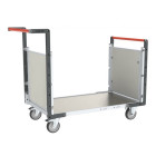 Chariot FLAT-PACK™ modulaire PP alvéolaire 2 dossiers plateau tôle galva 1000 x 600 mm 250 kg - 806724282