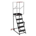 Escabeau roulant étroit charge 150 kg 5 marches ht plateforme 1260 mm