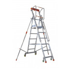 Plateforme de magasinage aluminium repliable, 10 marches, 150 kg