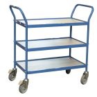 Servante 3 plateaux bois, double poignées verticales, 780 x 420 mm, 150 kg