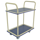 Desserte 2 plateaux tôle enrobés de caoutchouc, 905 x 610 mm, 300 kg