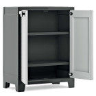 Armoire de rangement basse titan noir et gris 100 cm