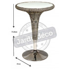 Table haute en métal et rotin synthétique