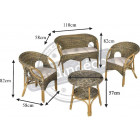 Salon en rotin 4 éléments fully