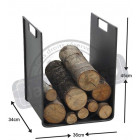 Porte-bûches métal gris avec poignées design