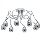 Plafonnier chromé techno 8 ampoules 26 cm