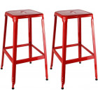 Tabouret de bar en métal industrie (lot de 2)