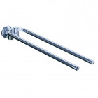 Porte serviette double pivotant à fixer au mur en laiton chromé serie miami