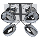 Spot chromé techno 4 ampoules 17 cm