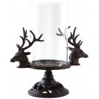 Photophore en fonte double tête de cerf