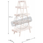 Etagère pliante en bois patiné blanc