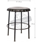 Tabouret capsule en métal noir
