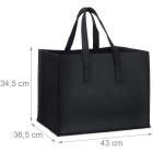 Panier sac à bûches de bois en feutre 2 poignées pliable porte revues 43 cm noir