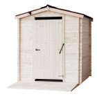 Abri toilette sèche habrita foresta alpina 2,21x3,04m avec plancher rampe d'accès et kit accessoires pour pmr