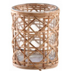 Photophore avec cannage en osier naturel