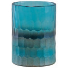 Photophore en verre mosaique turquoise