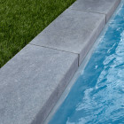 Margelle de piscine pierre naturelle egypte grise 60x30x8cm bord droit