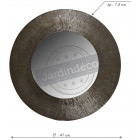 Miroir rond métal zinc antique