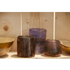 Photophore en verre mosaique violet