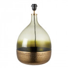 Lampe sultan, laiton antique et verre, sans abat-jour