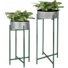 Jardinière ronde sur pied en fer (lot de 2)