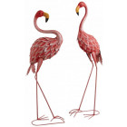 Flamant rose en métal laqué (lot de 2)