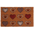 Paillasson en fibres de coco 12 coeurs colorés