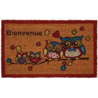 Paillasson en fibres de coco famille hiboux