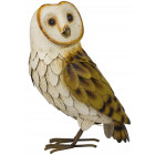 Chouette ailes fermées décorative en métal