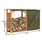 Abri bûches en bois coloris miel double