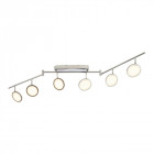 Barre pluto, chrome et plastique, 6 ampoules