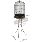 Ensemble cage rétro pour oiseaux lisette avec pieds