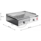 Plancha en inox lisse avec couvercle chef 55 cm