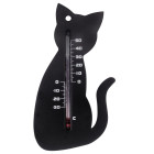 Thermomètre mural d'extérieur chat noir