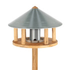 Mangeoire à oiseaux avec silo et toit rond zinc