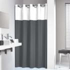 Rideau de douche double 180x200 cm gris et blanc