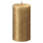 Bougies pilier rustiques shimmer 4 pcs 130x68 mm doré