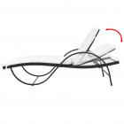 Vidaxl chaise longue avec table résine tissée noir