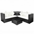 Vidaxl ensemble de mobilier de jardin 14 pcs résine tressée noir