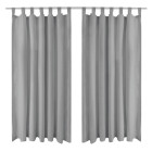 Rideau occultant avec boucles 2 pcs 140 x 245 cm gris