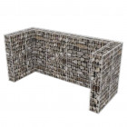 Cadre de gabion de poubelle triple acier 250 x 100 x 120 cm