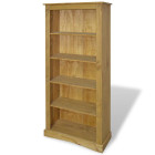 Étagère armoire meuble design bibliothèque à 5 niveaux pin 170 cm marron 