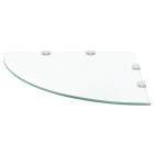 Étagère armoire meuble design de coin et supports chromés verre transparent 45x45 cm 
