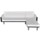 Canapé-lit d'angle cuir synthétique blanc