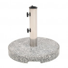 Pied base socle de parasol granite tube en acier inoxydable rond 22 kg